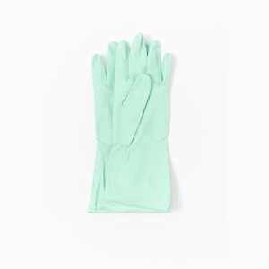 Rubber green gloves
