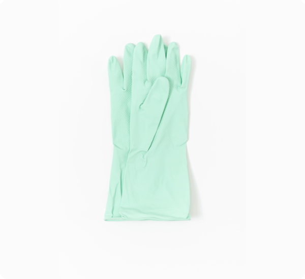 Rubber green gloves