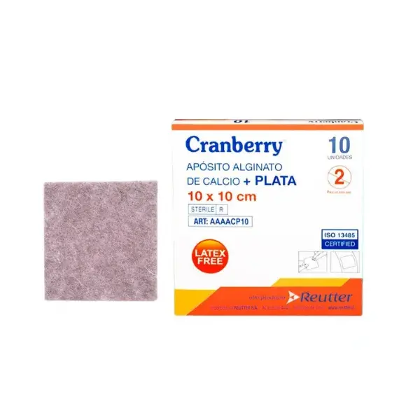 Apósito de alginato de calcio + Plata 10 x 10 cm