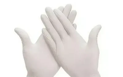 Guantes látex libre de polvo blanco