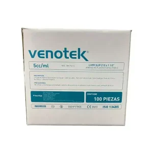 Jeringa Venotek Luer Slip 5 cc/ml