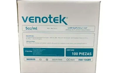 Jeringa Venotek Luer Slip 5 cc/ml